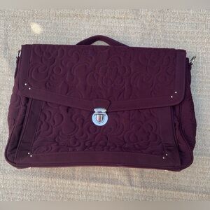 VERA BRADLEY purple quilted laptop brief case Messenger bag. Very good condition